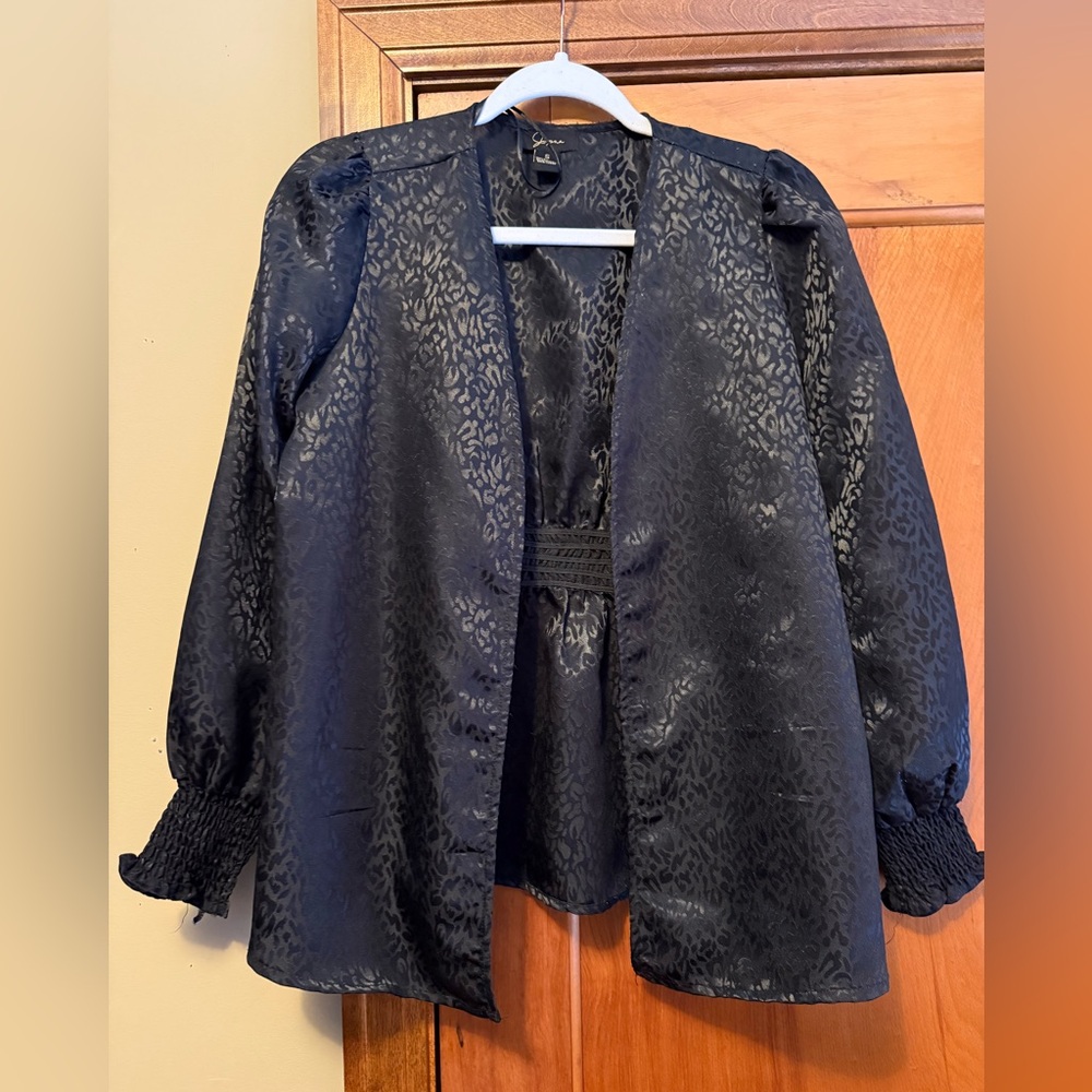 Animal Print Open Jacket
